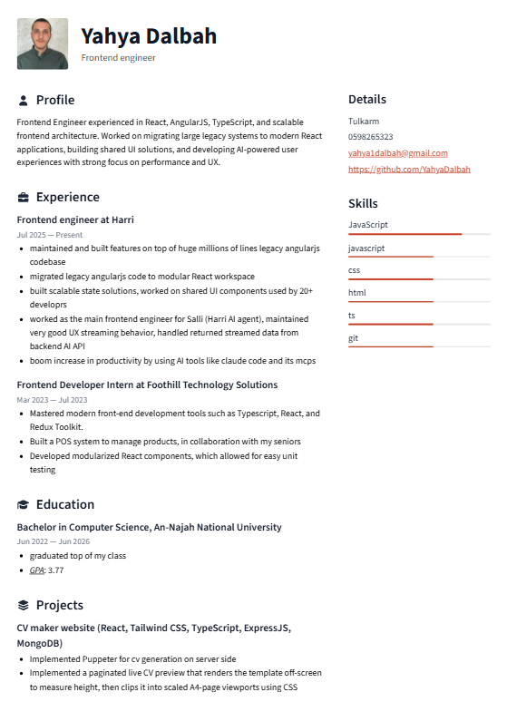 Essential CV template